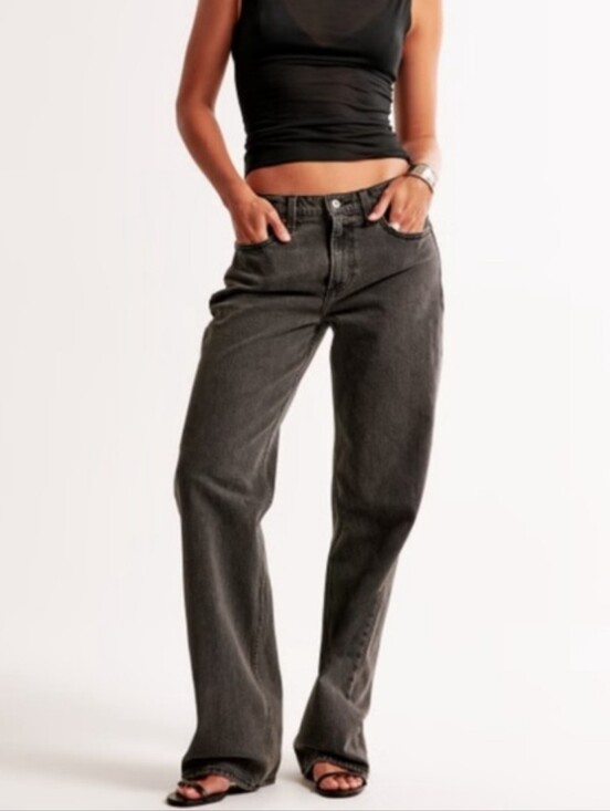 Abercrombie & Fitch Denim - Abercrombie & Fitch Women’s The Baggy Low Rise Faded Black Jeans Size 6 Short